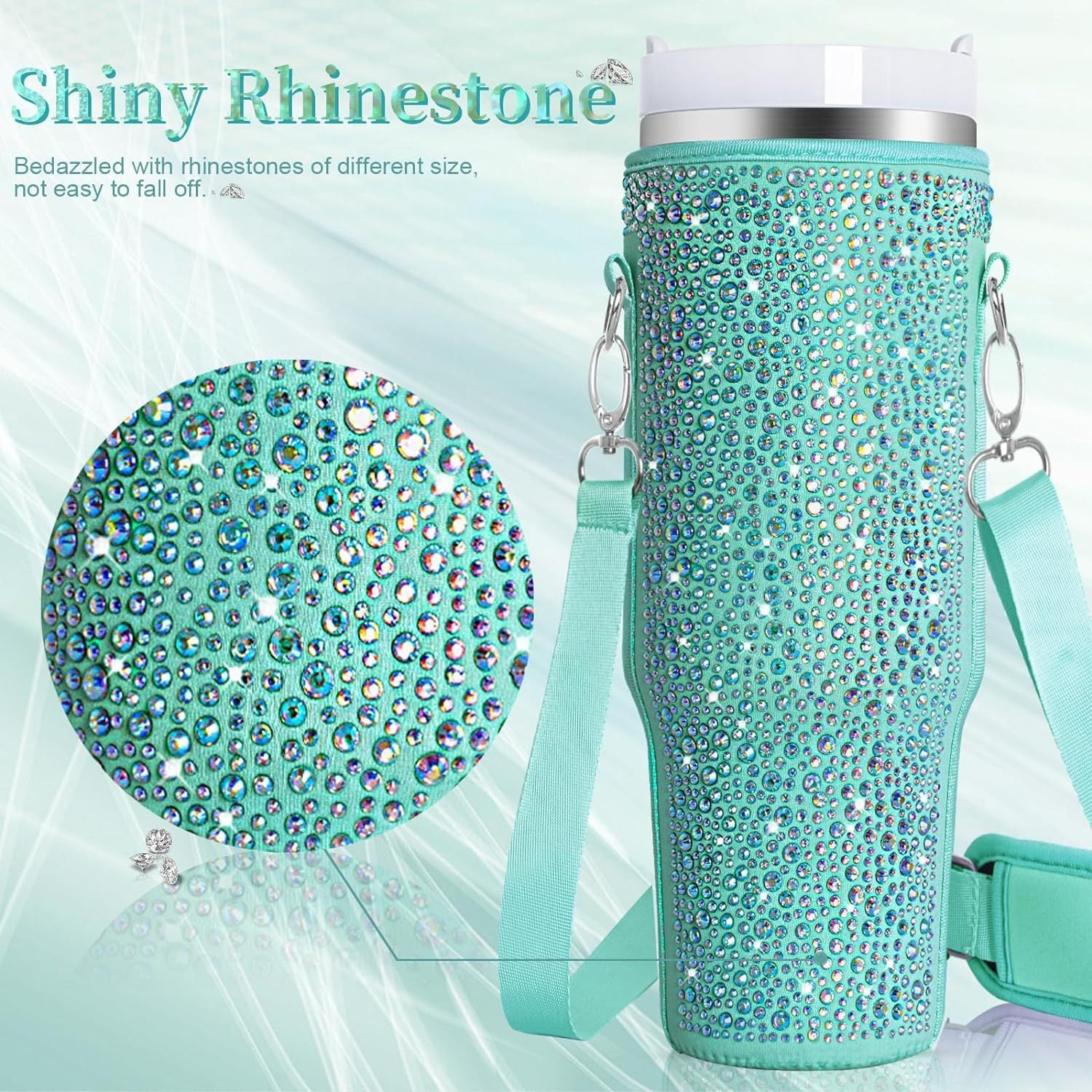 40oz Neoprene Tumbler Sleeve  Cute & Insulated Water Bottle Holder with Handle for Stanley Cups