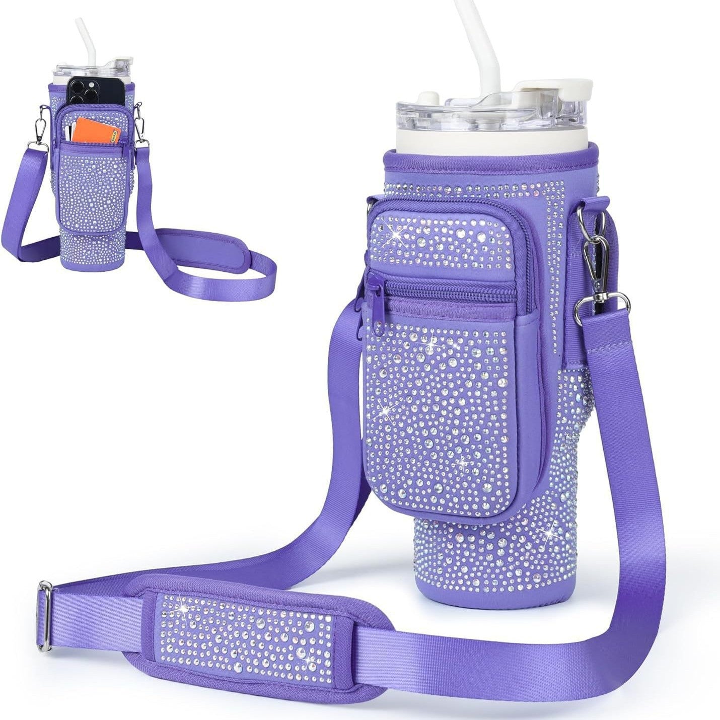 40oz Neoprene Tumbler Sleeve  Cute & Insulated Water Bottle Holder with Handle for Stanley Cups
