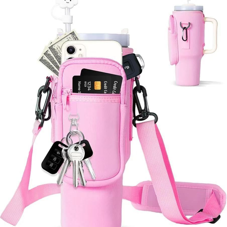 40oz Neoprene Tumbler Sleeve  Cute & Insulated Water Bottle Holder with Handle for Stanley Cups